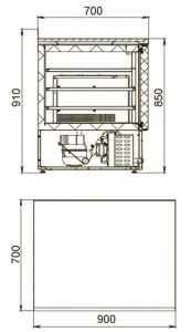 Стол холодильный Polair TMi 2 GN-G c 2 дверьми и столешницей из нерж.стали 70х90х91см – купить по цене завода