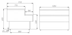 Купить прилавок торговый gc110 n 1,25-7 (п-1,25 carboma gc110) (1006 дуб) – цена от завода, доставка до двери | RuOborudovanie.ru