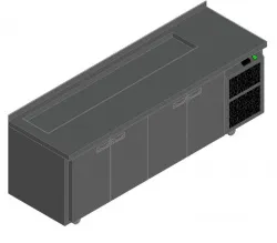 Купить стол для салатов hicold sl1-1111gn (1/3) м (+2/+10) на колесах, 4двери, бок.агрегат – цена от завода, доставка до двери | RuOborudovanie.ru