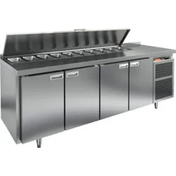 Купить стол для салатов hicold sl1-1111gn (1/3) (+2/+10) 4двери, бок.агрегат – цена от завода, доставка до двери | RuOborudovanie.ru