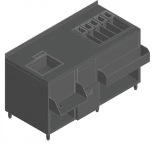 Барная станция Hicold НБМКС-15/6БПК с бортом, без ящика +100мм столешница – купить по цене завода