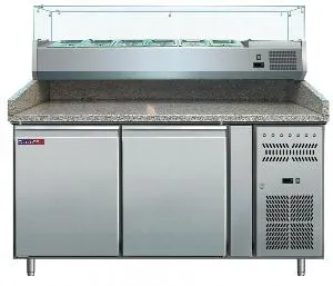 Стол холодильный Cooleq PZ2600TN-VRX380 гранит для пиццы на 428л, витрина (+2...+8) 2дв – купить по цене завода