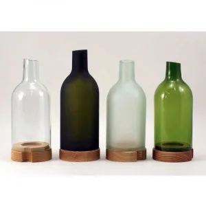 ПОДСВЕЧНИК D8См H18,5См, плафон глянцевый, стекло/ясень, серия Re (Recycle), цвет бутылочный Re-Ch- – купить по цене завода