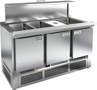 Стол для салатов Hicold SLE3-111GN с крышкой (+2+10), 3 дв, 1485х700х850мм, ниж.агрег. – купить по цене завода