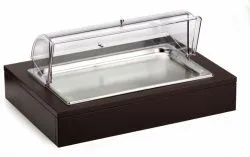 Купить поднос для нарезки 64х46см h30см, с крышкой roll-top, с хладогентом, на дерев. основании венге 51130 – цена от завода, доставка до двери | RuOborudovanie.ru