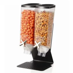 Купить диспенсер rosseto ez-pro для сыпучих продуктов, две емкости по 3,8л, 22,9х20,3см h43,2см, сталь/акри – цена от завода, доставка до двери | RuOborudovanie.ru