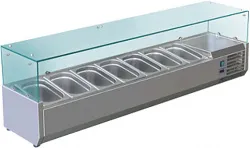 Витрина холодильная для ингредиентов 7хGN1/4 -150 мм Koreco VRX 1500 335 WN – купить в RuOborudovanie.ru с доставкой до двери Купить витрина холодильная для ингредиентов 7хgn1/4 -150 мм koreco vrx 1500 335 wn – цена от завода, доставка до двери | RuOborudovanie.ru