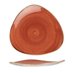Купить тарелка мелкая треугольная 22,9см, без борта, stonecast, цвет spiced orange ssostr91 – цена от завода, доставка до двери | RuOborudovanie.ru
