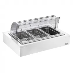 Купить мармит pintinox 511b2840 белый настол. 3*gn1/1 с крыш.roll top (чафиндиш) п/к на дер.подст.бел. – цена от завода, доставка до двери | RuOborudovanie.ru