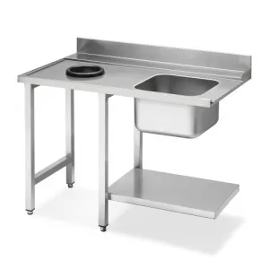 Стол для ПММ Smeg WT5120 для купольных ПММ с мойкой и отверстием для слива, соединение слева – купить по цене завода