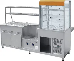 Купить прилавок-витрина abat пвхм-70кму арт.21000011575 мини холодильный +мармит, краш. витр.справа 2275мм – цена от завода, доставка до двери | RuOborudovanie.ru