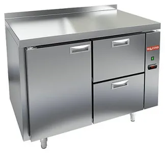 Стол охлаждаемый Hicold GN 12/TN P с сист.центр.охл. (-2+10), 1 дверь, 2 ящ, 1055х700х850 – купить по цене завода