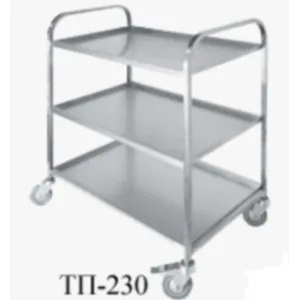 Тележка Техно-ТТ ТП-230 сервировочная вся нерж. 3полки 800х500х930мм – купить по цене завода