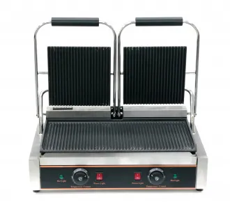 Гриль пресс Kocateq GH813ANW двухсекционный с верхней и нижней ребристой пластиной – купить по цене завода