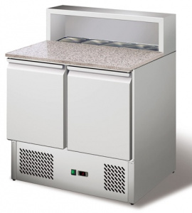 Стол для пиццы Koreco PS900 (+0/+10) гранит.столеш., 2дв, 2полки GN1/1