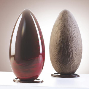 Форма для шок. 3D "ЯЙЦО фигурное с подставкой" D110Мм H220Мм, 2 ячейки, 230ГР, пластик 20U3D01