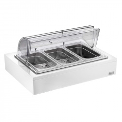 Купить мармит pintinox 511b2840 белый настол. 3*gn1/1 с крыш.roll top (чафиндиш) п/к на дер.подст.бел. – цена от завода, доставка до двери | RuOborudovanie.ru