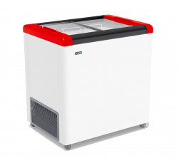 Ларь морозильный Frostor Gellar FG250C прямое стекло красный
