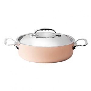 Кастрюля медная 3,0Л D24См H7,5См, с крышкой и ручками из нержавеющей стали 6441.24
