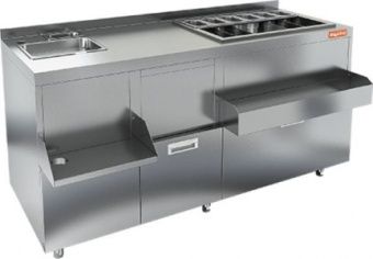 Барная станция Hicold НБМКС-15/6ПК с бортом, +100мм столешница – купить по цене завода