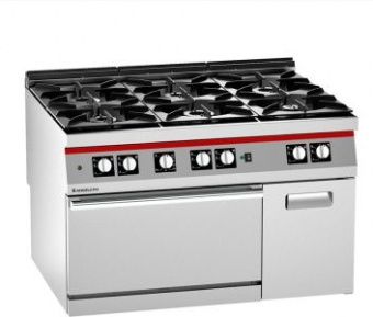 Плита газовая 6 горелок Angelo Po 2N1FAGV с конвективным газовым духовым шкафом и нейтральным шкафом – купить по цене завода