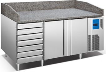 Стол для пиццы Koreco SPZ 2610 WN (+0/+12) гранит.столеш, 2 дв, 7ящ. – купить по цене завода