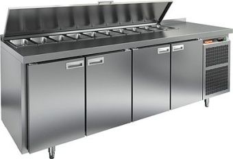 Стол для салатов Hicold SL1-1111SN (+2/+10) 4двери, бок.агрегат – купить по цене завода