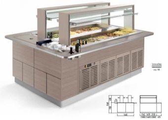 Стол шведский комб. островн. Enofrigo FAST GOURMET ISOLA DOPPIA BM+RF 2000 венге – купить по цене завода