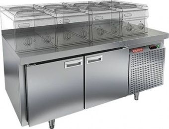 Стол охлаждаемый Hicold SN 11/TN LT под тепл.оборуд.(-2+10), 2 двери, 1390х600х675 – купить по цене завода