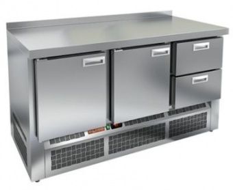 Стол охлаждаемый Hicold GNE 112/TN арт.287453 с бортом 375л, 2 двери, 2 ящ. (-2+10) ниж.агрегат – купить по цене завода