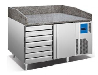 Стол для пиццы Koreco SPZ 1610 WN (+0/+12) гранит.столеш 390л, 1дв, 7ящ, 1500х800х985мм – купить по цене завода