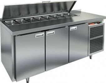 Стол для салатов Hicold Sl1-111sn (1/3) без крышки (+2+10), 3 двери, 1835х600х850мм – купить по цене завода
