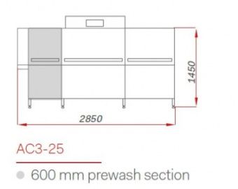 Машина посудомоечная Comenda Ac3-25 Rl/Сушка/Доз./Cwv/Центр. Слив – купить по цене завода